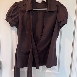 Worthington Chocolate Brown Stretch Blouse
